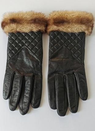 Перчатки alexandra bartlett из натуральной кожи с отделкой из искусственного меха