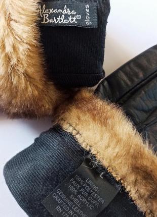 Перчатки alexandra bartlett из натуральной кожи с отделкой из искусственного меха