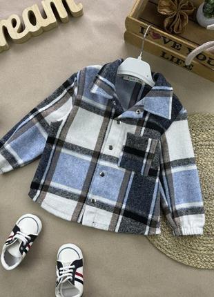 Рубашка клетка синяя