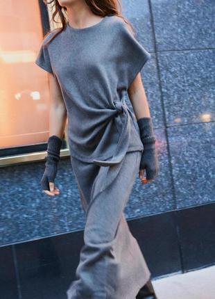 Топ серый с узлом zara new