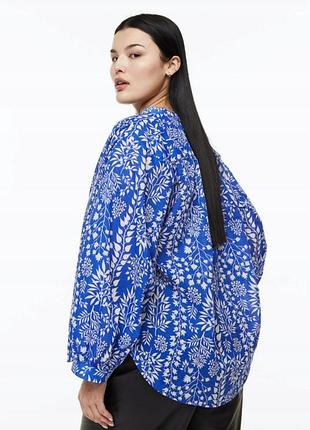 H&m хлопковая батистовая блуза свободного кроя /11336/