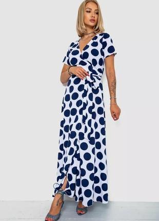 Подовжена сукня на запах сукня міді в горох сукня платтье плаття