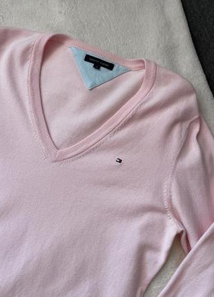 Розовый джемпер свитер tommy hilfiger