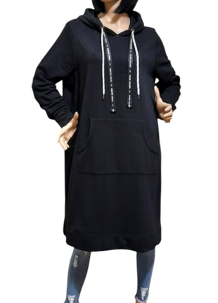 Платье-худи cecil hoodie dress р. xl худи хлопок черное black