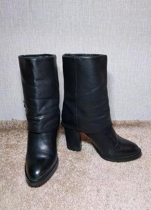 Чёрные кожаные ботинки, полуботинки gino rossi. размер 36.
