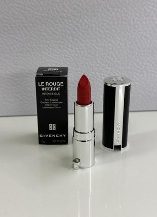 Червона брендова люкс помада givenchy le rouge 30ml silk
