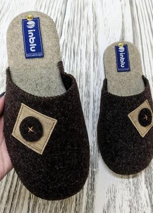 Капці чоловічі фетрові для паркету inblu коричневі 3849