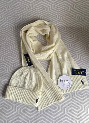 Шапка шарф набор polo ralph lauren