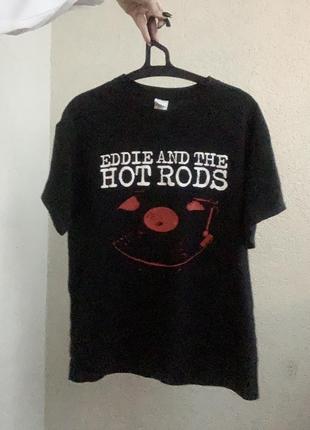 Рок футболка gildan eddie end the hot rods
