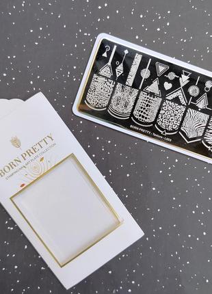 Пластина для стемпинга текстуры геометрия born prettyUNure l003 новый декор ногти стемпинг