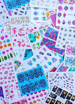 Слайдеры водной наклейки на ногти декор маникюр ногти различная тематика новые