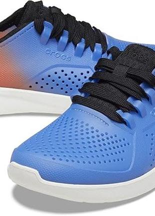 Crocs летние кроссовки крокс literide pacer lapis tangerine mulberry