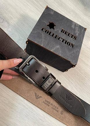 Ремінь із італійської шкіри коричневого кольору