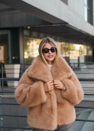 Зимова шуба з еко-хутра