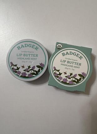 Бальзам для губ органічний з ароматом мʼяти  badger 20 г , натуральний склад