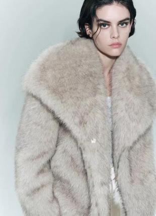 Шуба zara коротка еко шубка зі штучного хутра вкорочена обмін