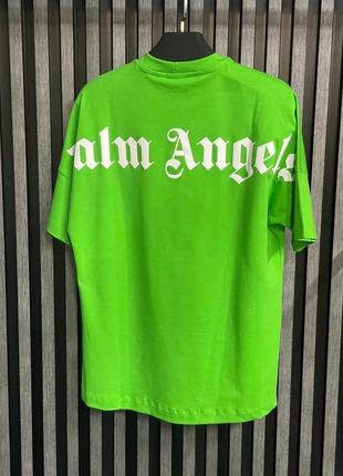 Чоловіча футболка palm angels на зиму у зеленому кольорі premium якості на кожен день