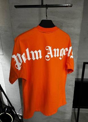 Чоловіча футболка palm angels на зиму у помаранчевому кольорі premium якості на кожен день