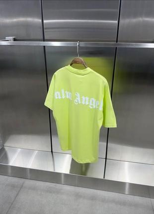 Чоловіча футболка palm angels на зиму у лимонному кольорі premium якості на кожен день