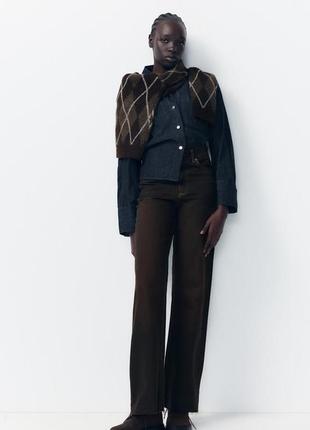 Джинси trf wide leg mid-rise