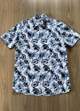 Мужская рубашка гавайка с принтом topman