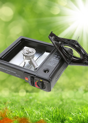 Портативная газовая плита для кемпинга, туристическая мини плитка в кейсе, переносная плита4 фото