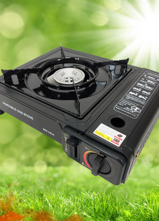 Портативная газовая плита для кемпинга, туристическая мини плитка в кейсе, переносная плита5 фото