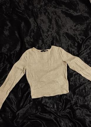Бежевый лонгслив топ от new look