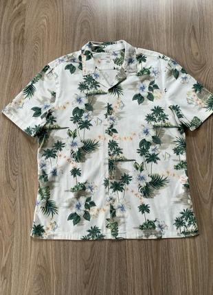 Мужская рубашка гавайка с принтом m&s