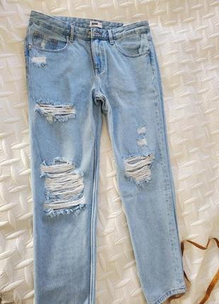 Джинсы стильные фирменные рваные denim