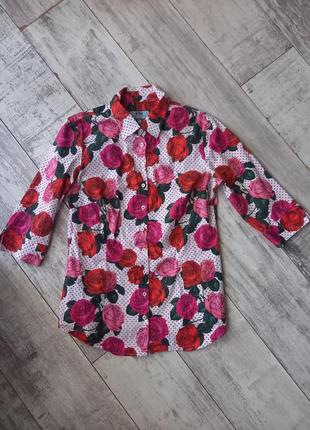 Рубашка цветочный принт