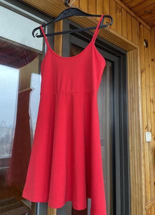Сарафан платье красное женское мини короткая shein размер с-м