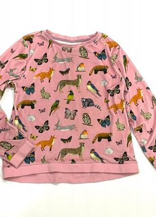 Велюровая красивая кофта h&m, велюровый свитшот с принтом животных на 6-8 лет