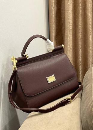 Классическая женская сумка сицилия бордовая
