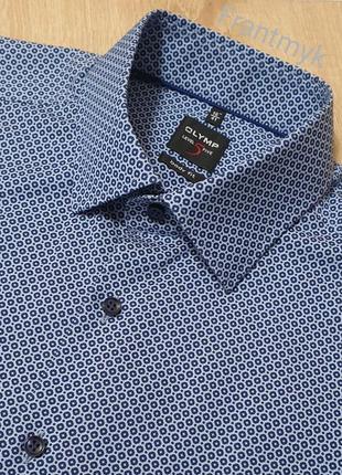 Olymp - l - 41 - голубая синяя - level 5 - 656588 немецкого премиум бренда рубашка мужская сl