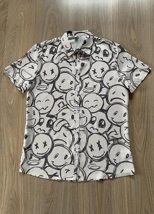 Мужская рубашка гавайка с принтом
