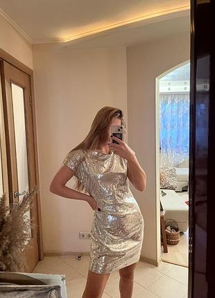 Платье платье коктейльное мини пайетки