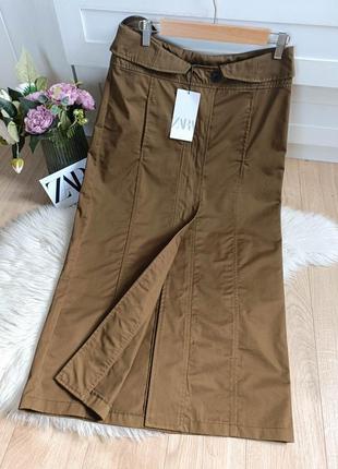 Бавовняна спідниця міді  від zara, розмір  м