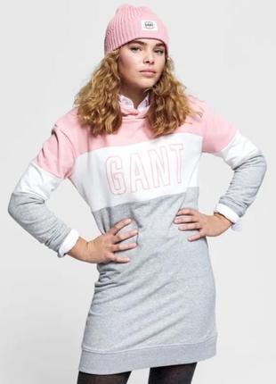 Gant, стильная удлиненная хлопковая толстовка с капюшоном премиального бренда2 фото
