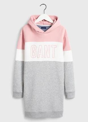 Gant, стильная удлиненная хлопковая толстовка с капюшоном премиального бренда5 фото