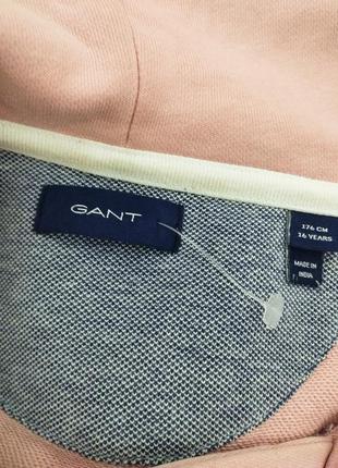Gant, стильная удлиненная хлопковая толстовка с капюшоном премиального бренда9 фото