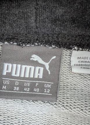 Тепла кофта puma сіре худі з коміром хомутом кенгурушка 6