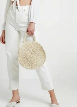 Джинсы мом белые topshop