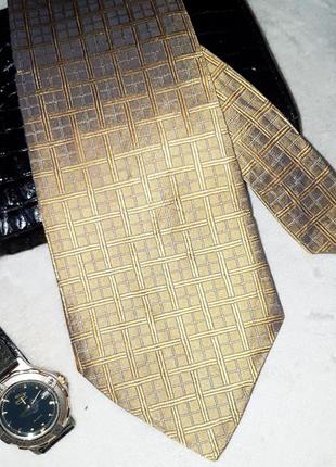 Золотой  шелковый галстук от pierre cardin  🔥оригинал7 фото