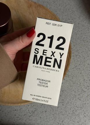 Чоловічий тестер carolina herrera 212 sexy men (tester) 100 ml кароліна ерера 212...