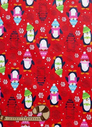 Ткань. плащевка пингвинчики, длина - 3 м