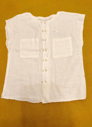 Оригинальная хлопковая блуза без рукавов