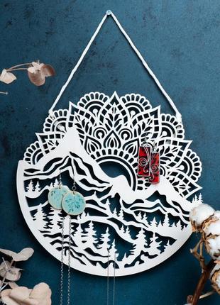 Горы - органайзер для серьги и цепочек, цвет "молоко", размер 25 см