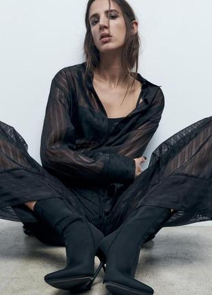 Стрейчевые черные идеальные ботльоны носка zara6 фото