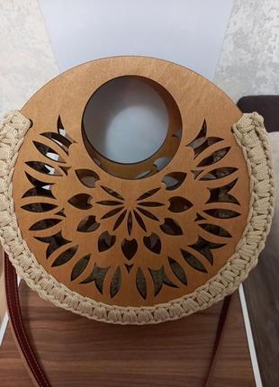 Сумка ручной работы, сумка из кожи, сумка вязаная